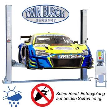 Twin Busch 2 Säulen Hebebühne TW242M 4.2t – BASIC LINE – halbautomatische Entriegelung vollverzinkt